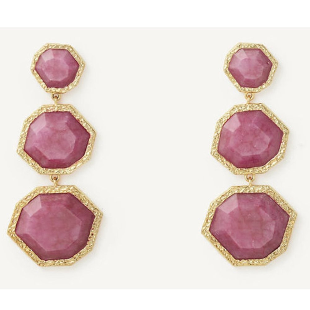 Isharya Goddess Three Stone Drop Earring